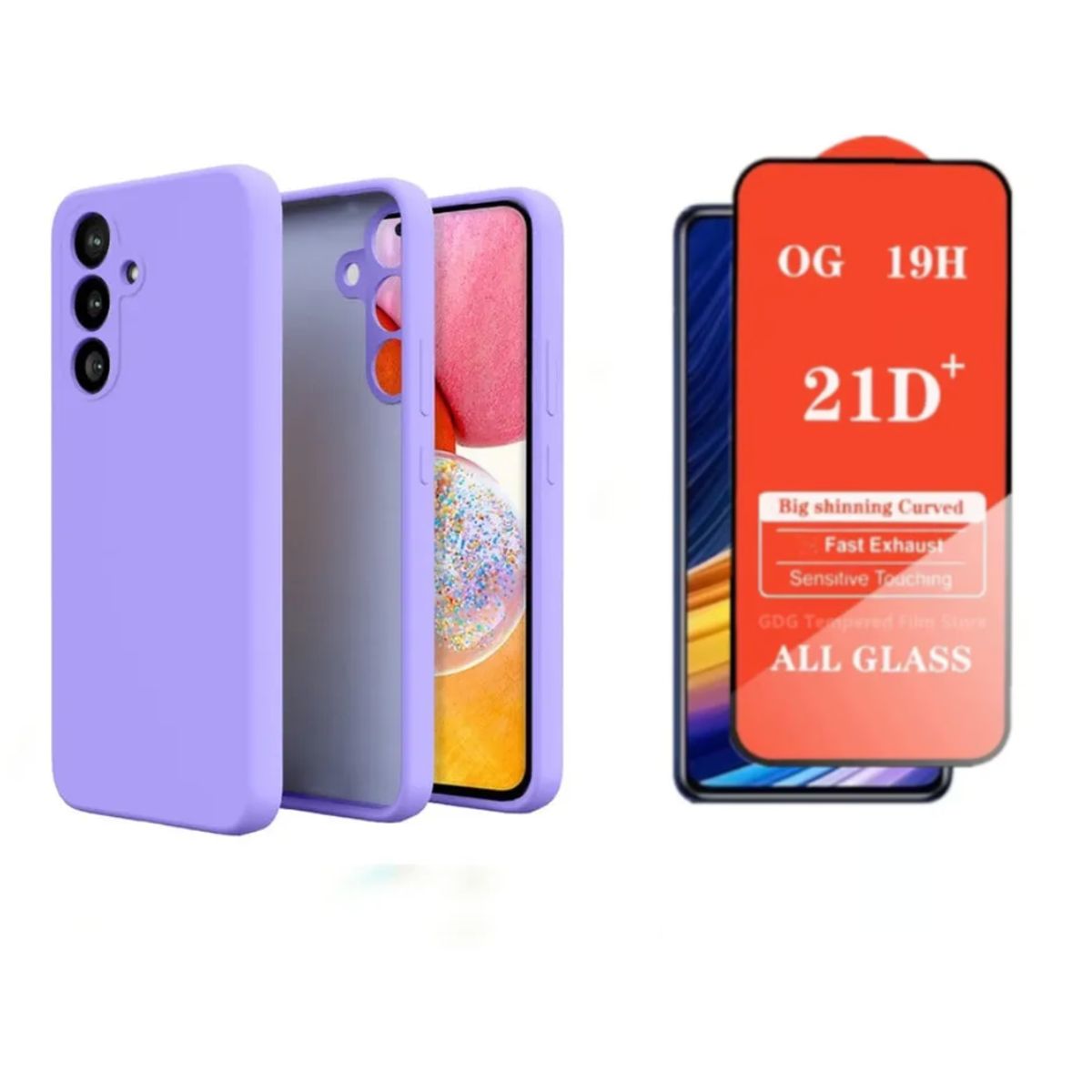 SPACE - CASE SILICONA  PARA SAMSUNG A36 COLOR LILA   + MICA