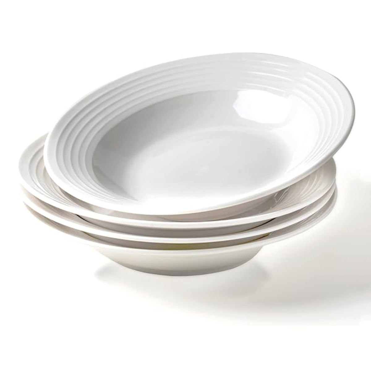 INSPIRA - Set 4 Platos Hondo de Cerámica para Sopa 24 cm