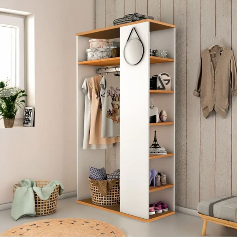 NACION MUEBLES - CLOSET ORGANIZADOR VENUS BLANCO Y MADERA CLARA NACIÓN MUEBLES