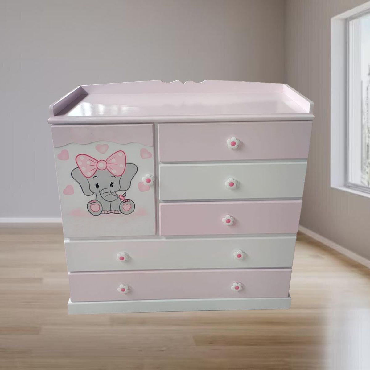 GENERICO - COMODA GRANDE ROSADO ELEFANTE