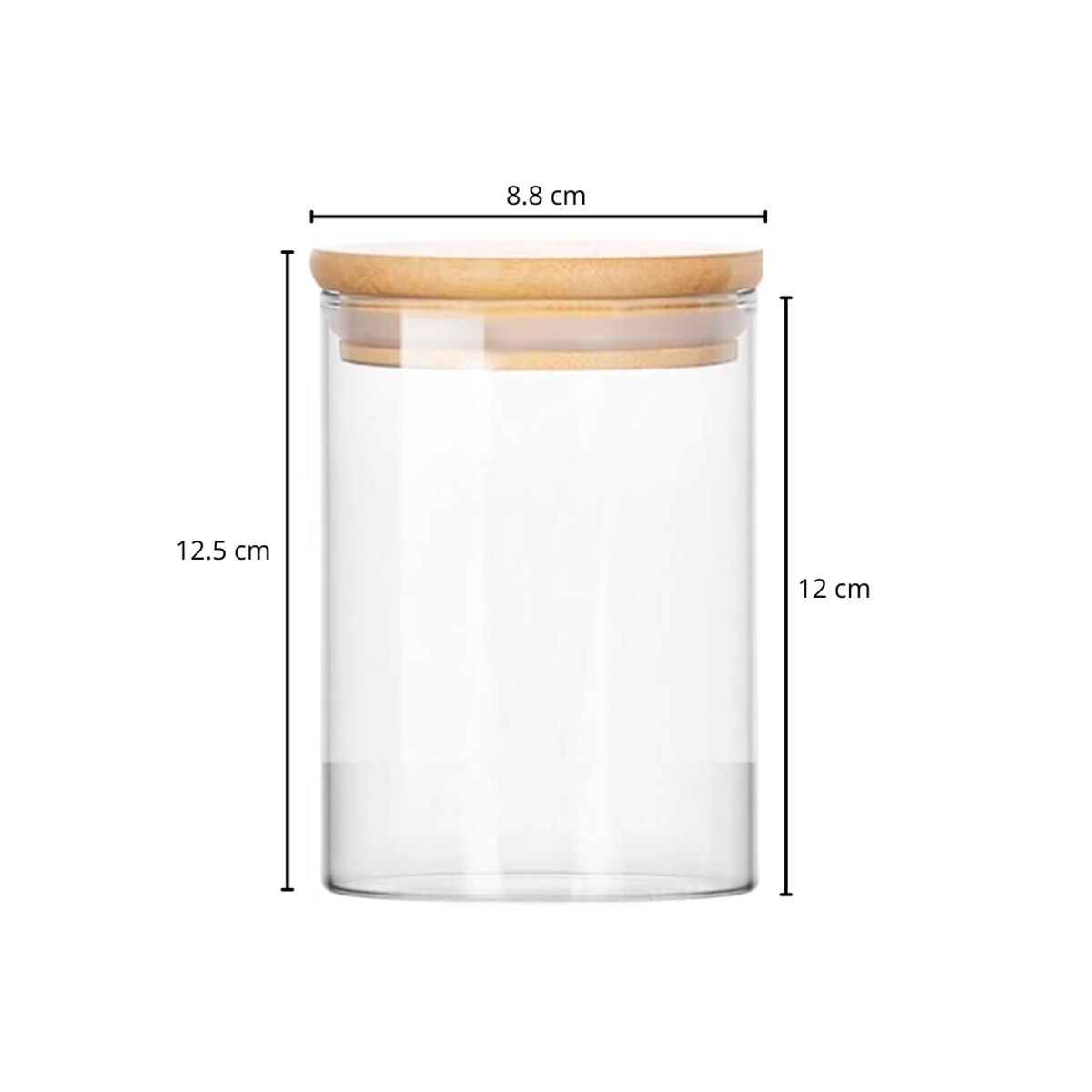 INSPIRA - Set 2 Frascos de Vidrio Borosilicato con Tapa de Bambú 550 ml