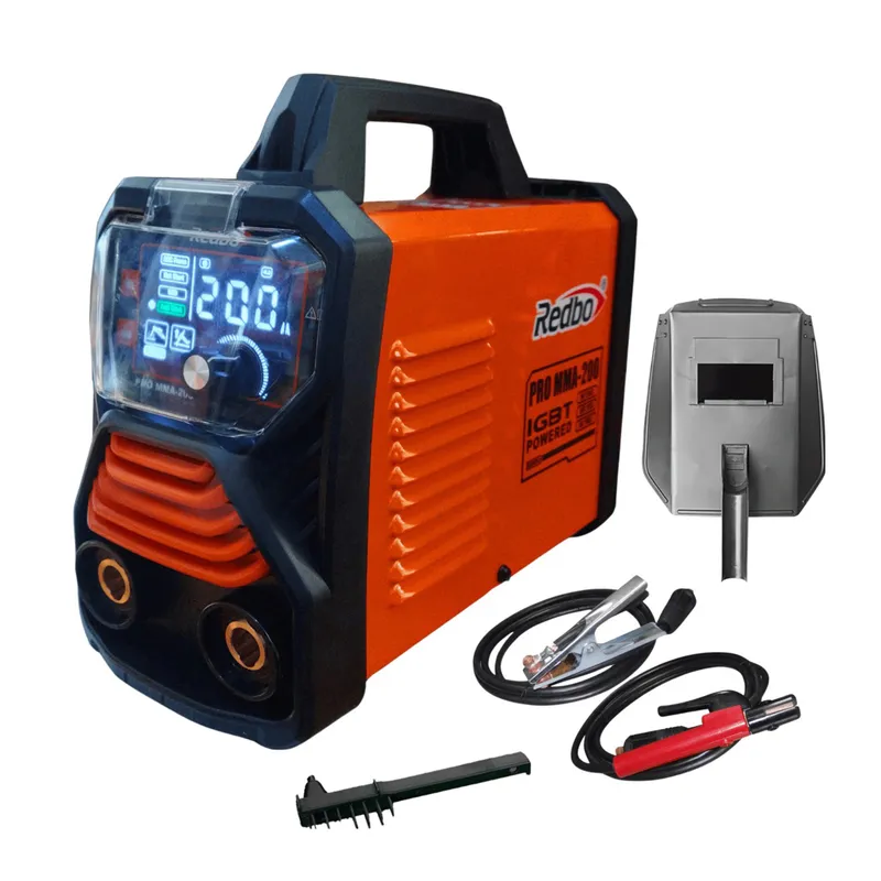 REDBO - MÁQUINA SOLDADORA INVERTER MMA 200 AMP REDBO MÁS ACCESORIOS