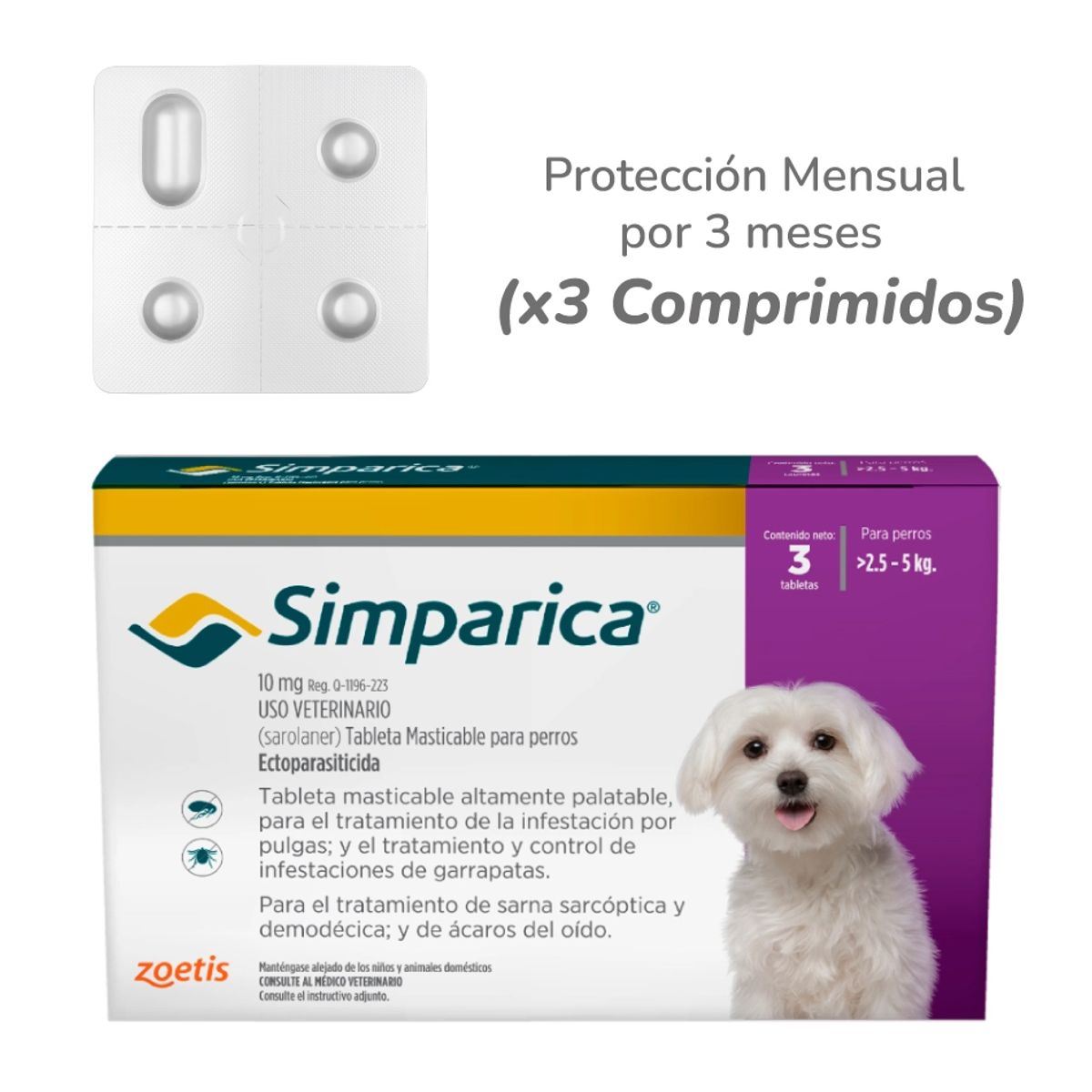 SIMPARICA - Simparica para perros de 2,5 – 5 kg
