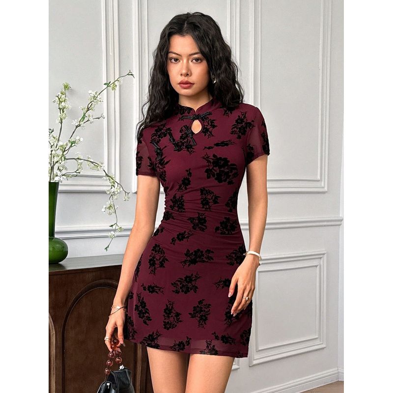 GENERICO - VESTIDO  LOLITAS QUIPAO NEGRO FORRADO CON MANGA