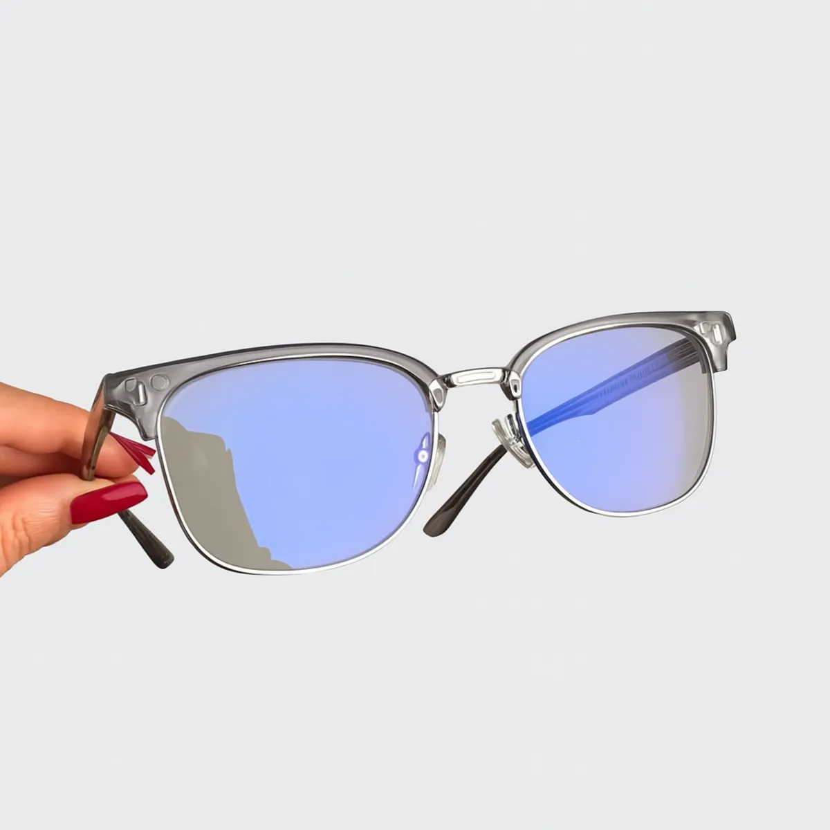 GENERICO - Lentes Premium Gris  Modelo Clásico Con Filtro Azul