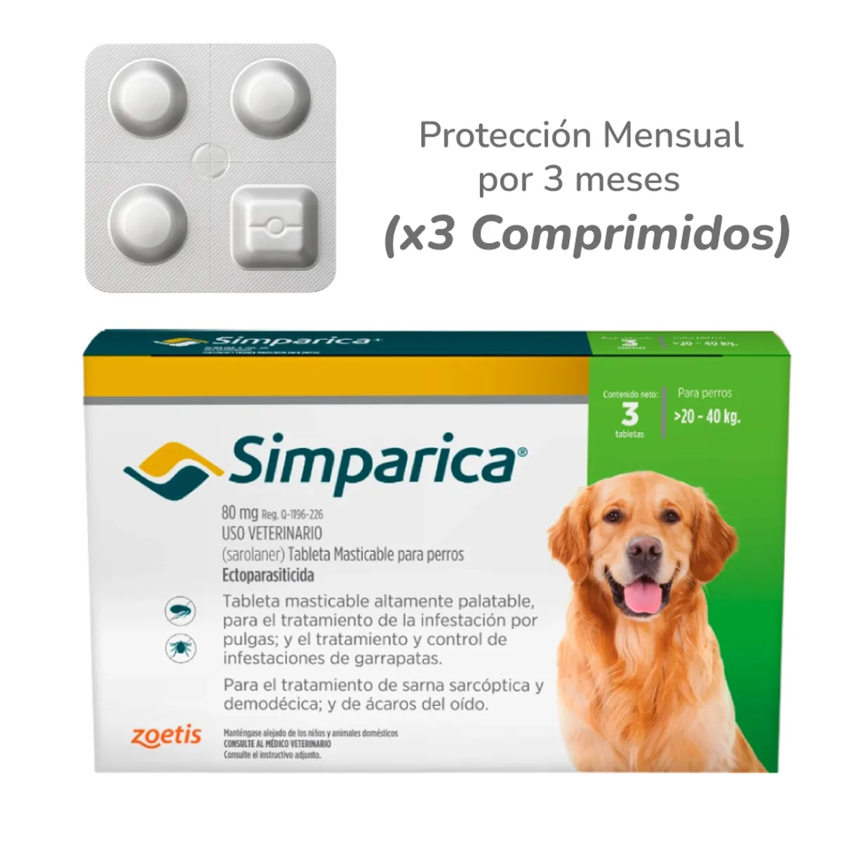 SIMPARICA - Simparica para perros de 20 - 40 kg