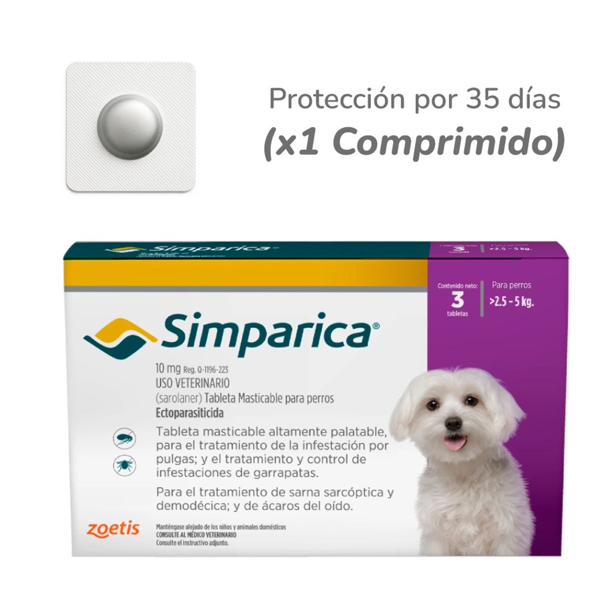 SIMPARICA - Simparica Comprimido para perros de 2,5 – 5 kg