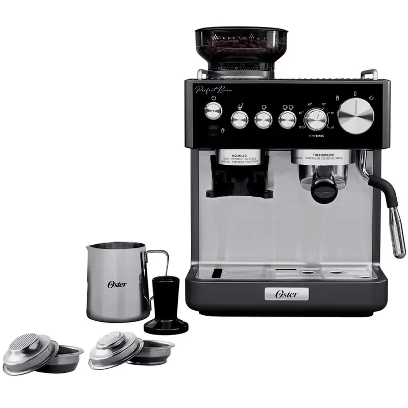 OSTER - Cafetera Perfect Brew Oster para Espresso con Molinillo  BVSTEM7301