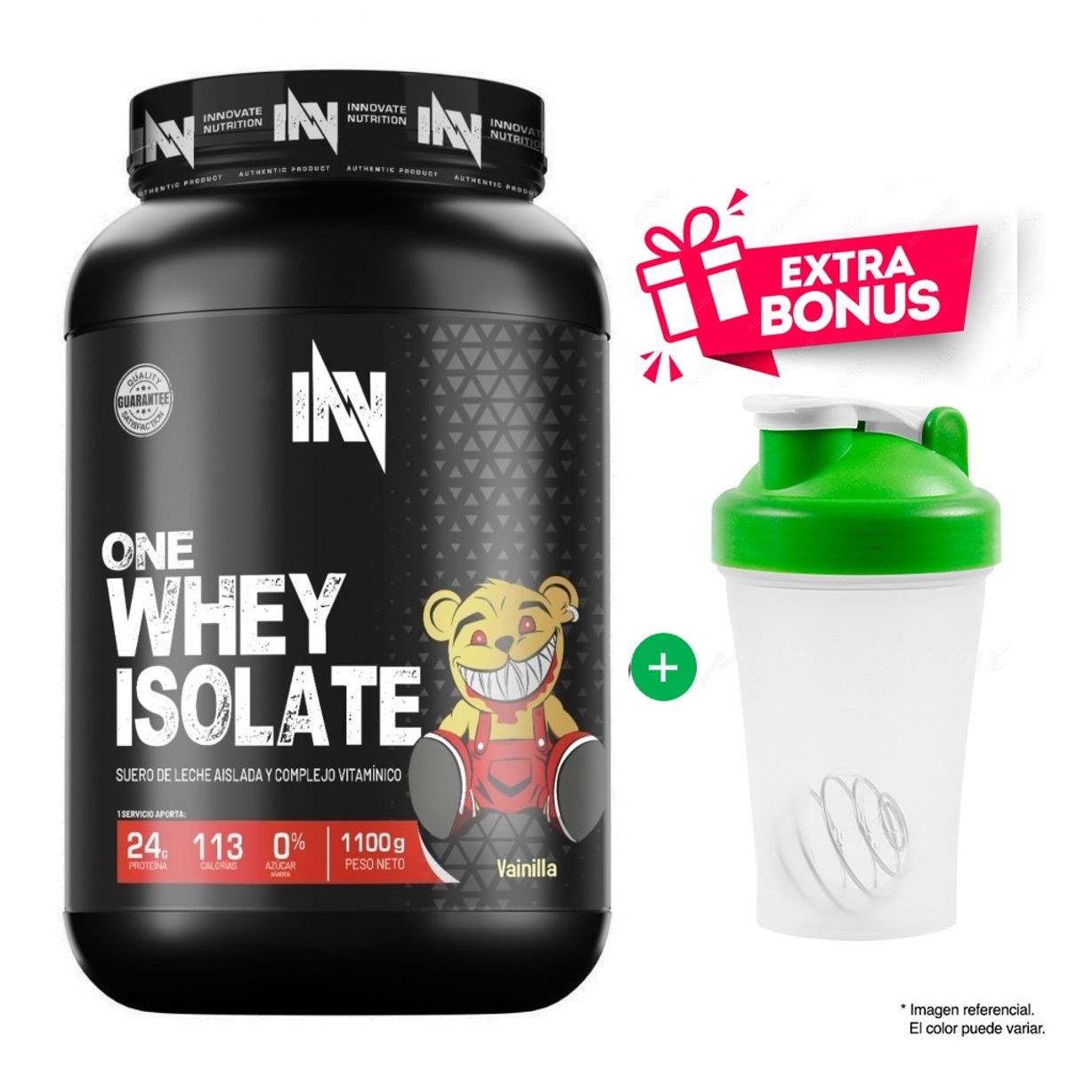 INN INNOVATE NUTRITION - PROTEÍNA INN ONE WHEY ISOLATE 1.1 KG VAINILLA + SHAKER