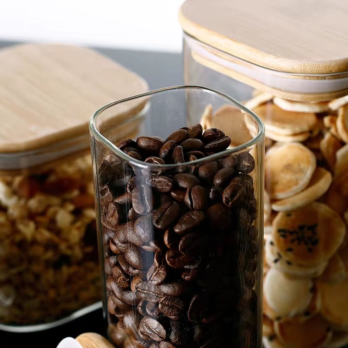 GENERICO - FRASCOS DE VIDRIO CON TAPA DE BAMBU 1400ML