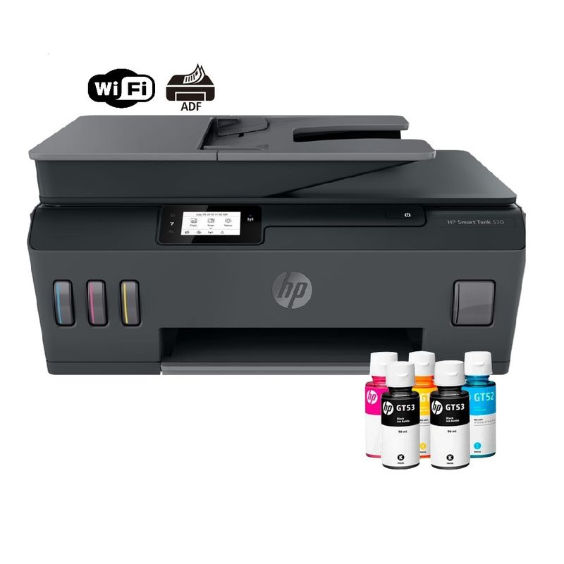 HP - Impresora Multifuncional HP Smart Tank 530 inalámbrica, ADF (4SB24A)