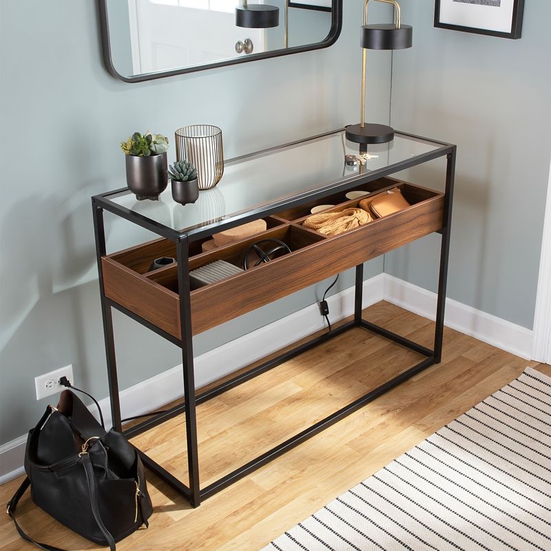 STARHOME - Arrimo Recibidor Consola Kai Industrial Caramelo 100 cm