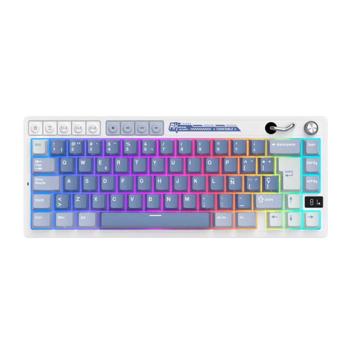 ROYAL KLUDGE - Royal Kludge - Teclado M65 Wireless 65% Ocean Blue Switch Cream