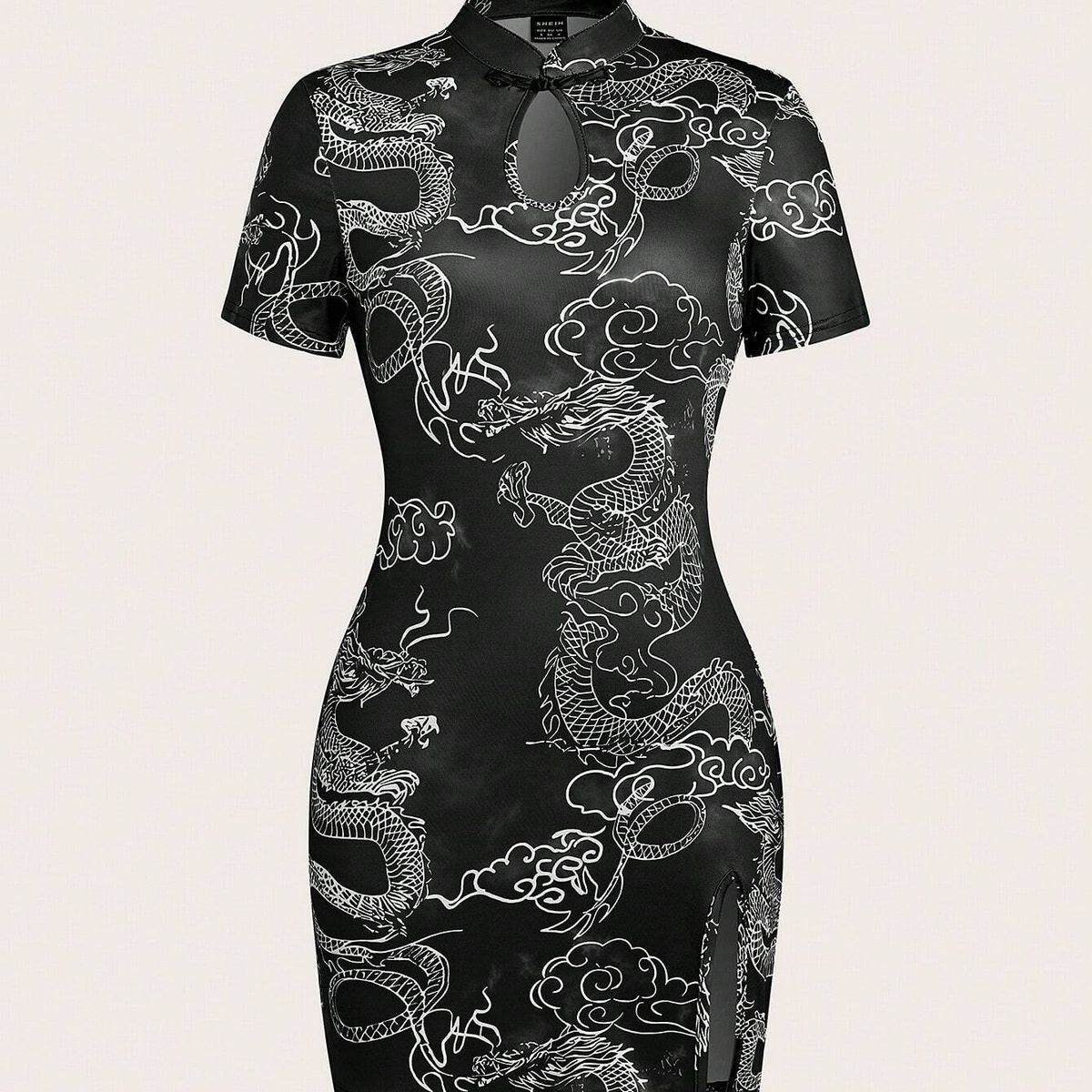 GENERICO - VESTIDO  LOLITAS QUIPAO NEGRO CON MANGA