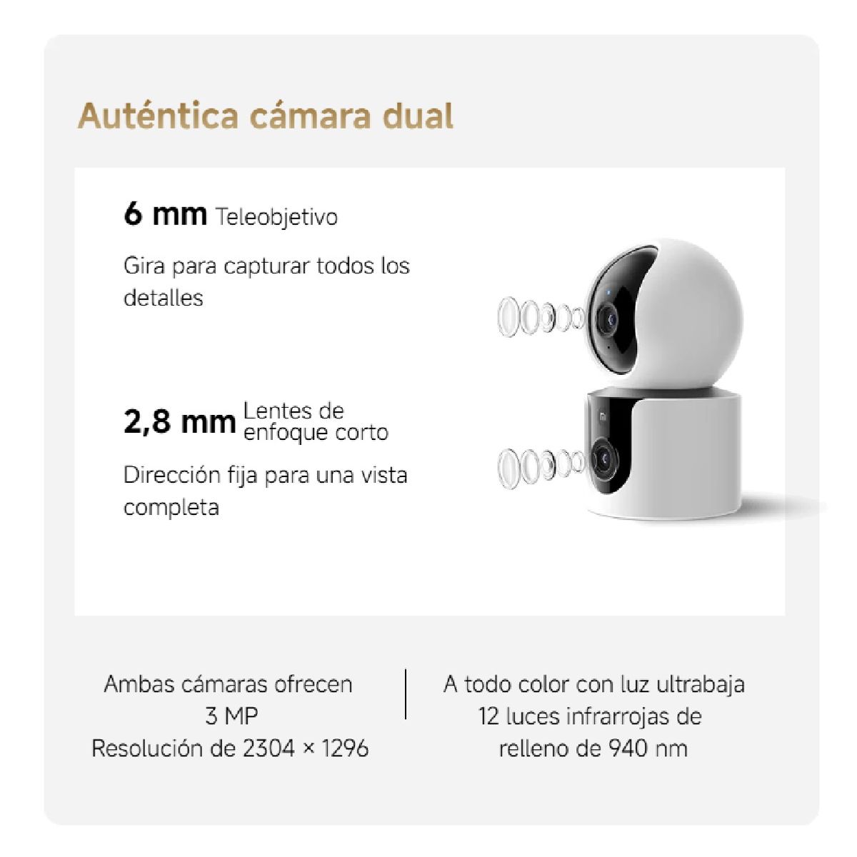 XIAOMI - Cámara Xiaomi Smart C300 Dual - BLANCO