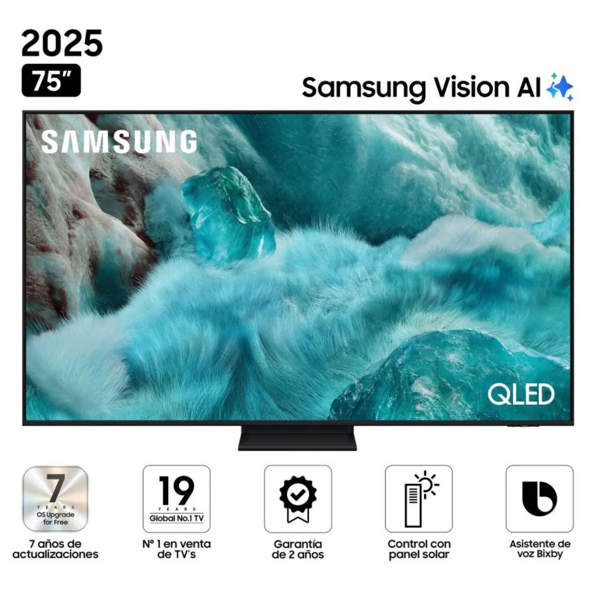 SAMSUNG - Televisor Samsung QLED 75 Visión AI Smart TV QN75Q7F5AGXPE - Nuevo 2025