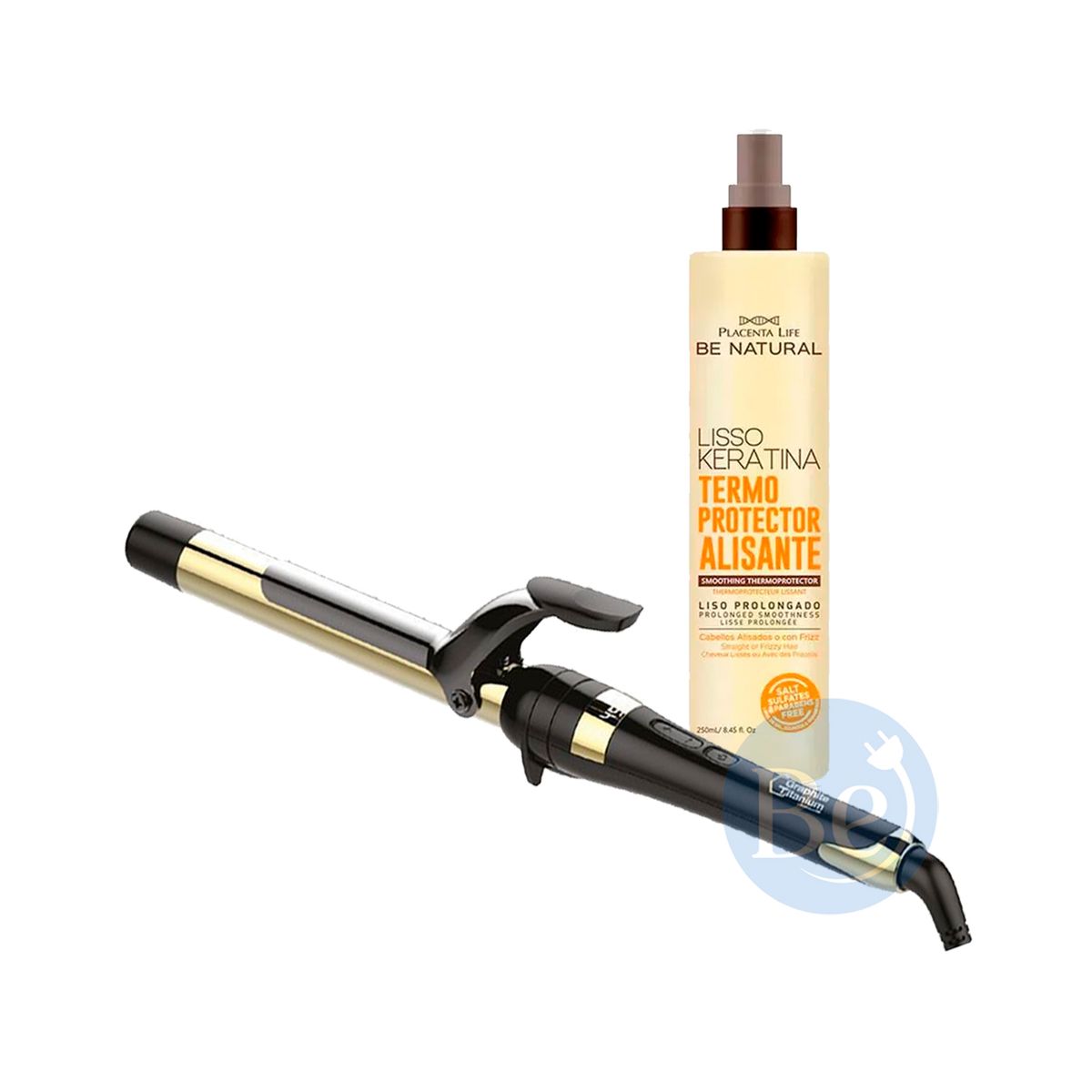 BABYLISS PRO - Combo Rizador BabylissPro BGT100PE 25mm y Protector Térmico BeNatural