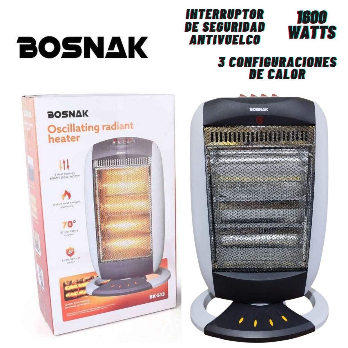 GENERICO - Termoventilador Portátil BK513 3 niveles 1600 W