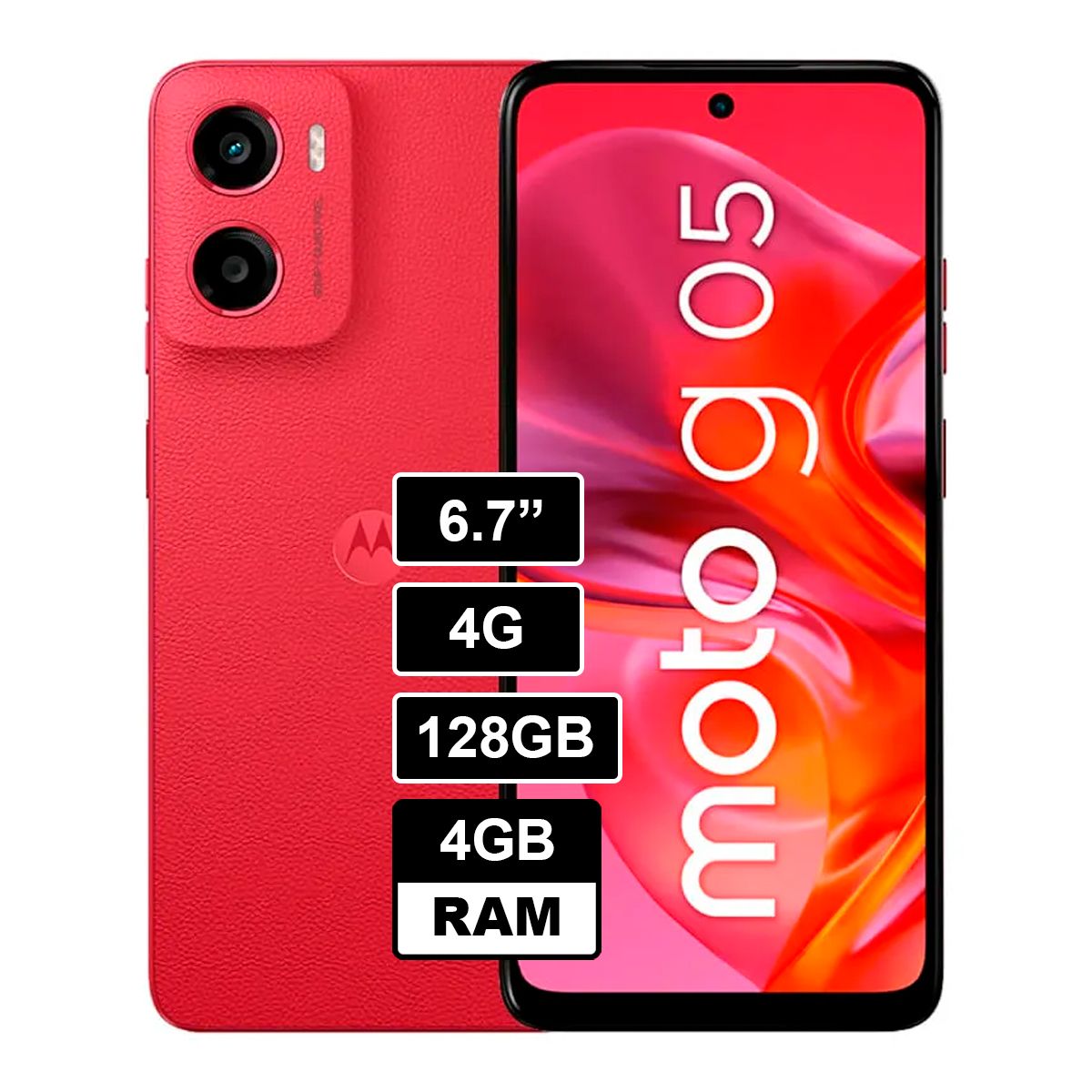 MOTOROLA - Celular Moto G05 4GB RAM - 128GB Color Rojo