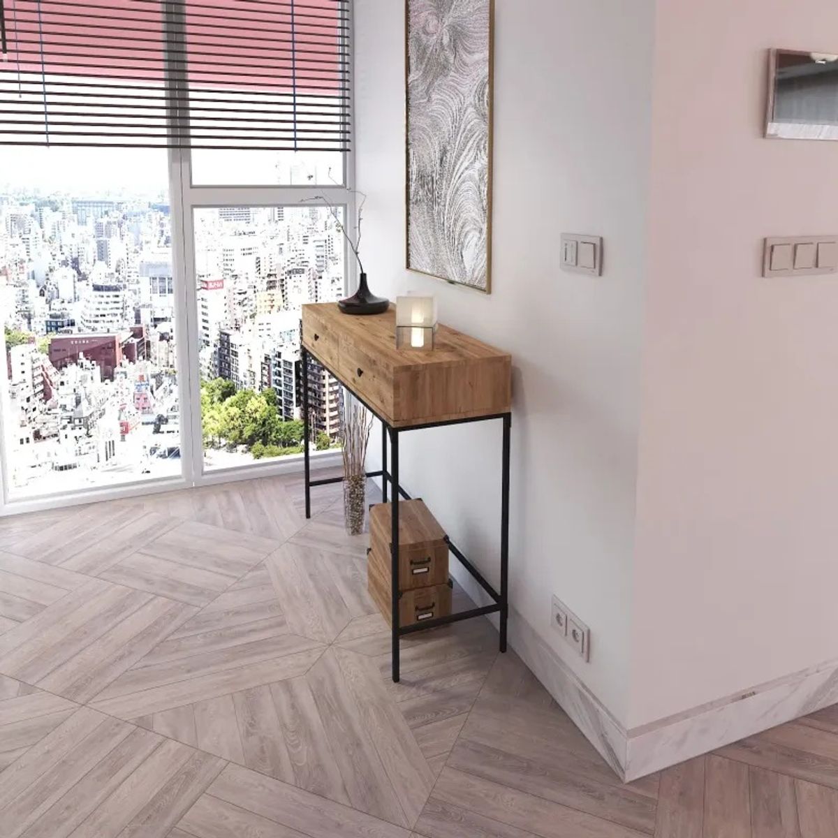 STARHOME - Arrimo Recibidor Consola Lumi Industrial Duna 100 cm