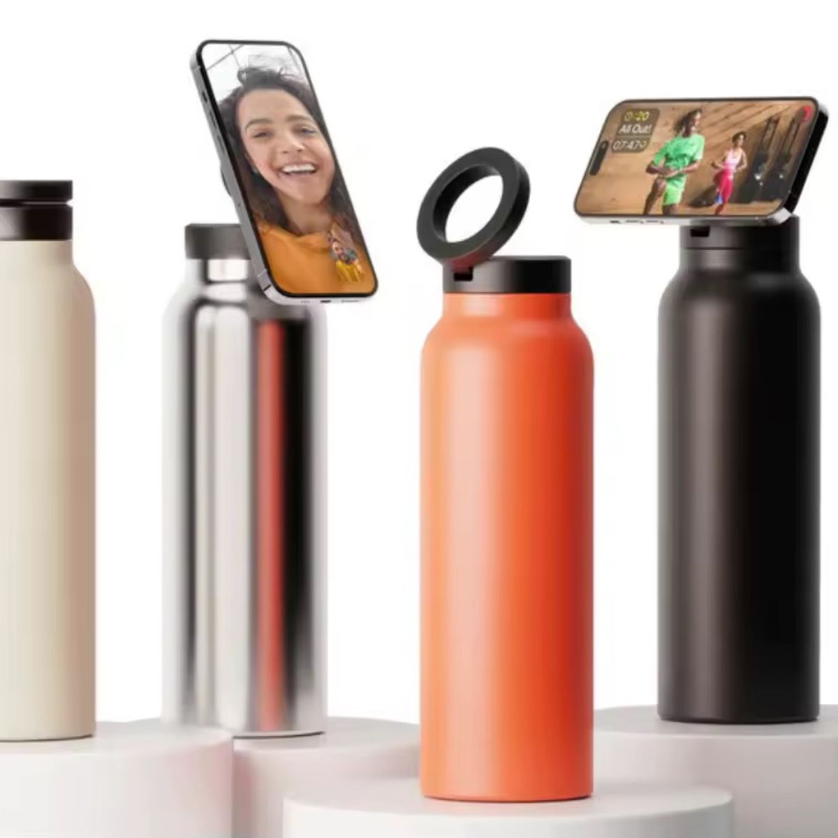 GENERICO - BOTELLA TOMATODO MAGSAFE TRIPODE IMANTADO NARANJA