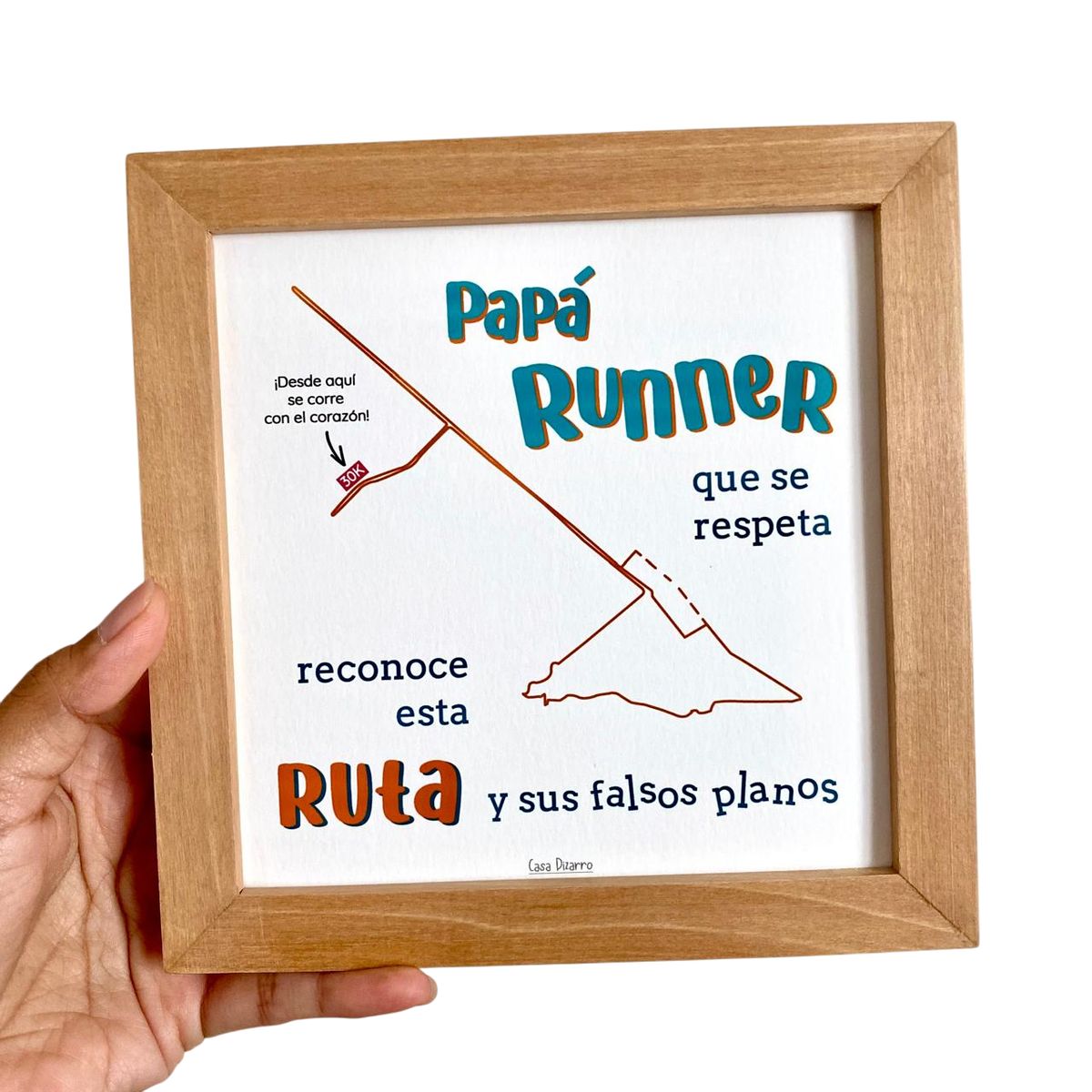CASA PIZARRO - Cuadro RUNNING Papá runner, 17 x 17 cm