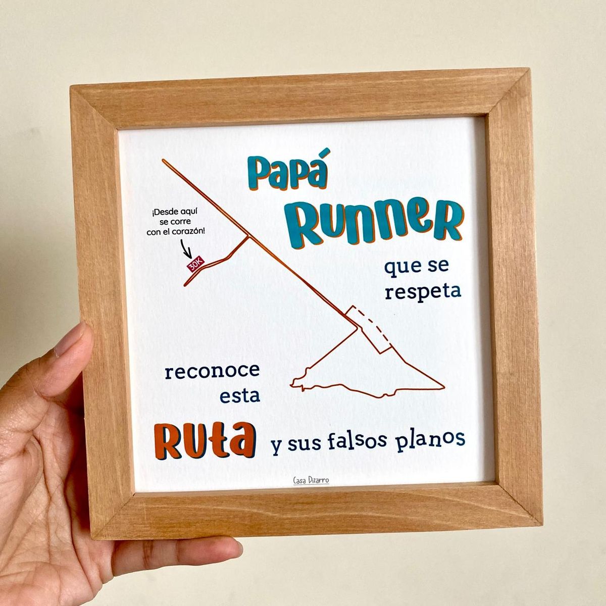 CASA PIZARRO - Cuadro RUNNING Papá runner, 17 x 17 cm