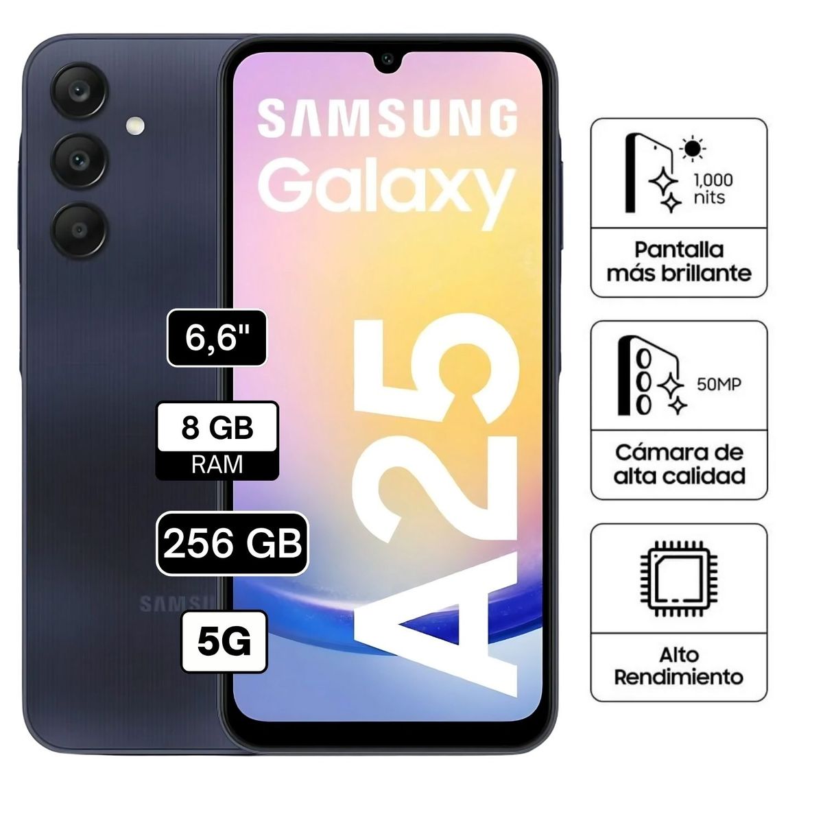 SAMSUNG - Celular Libre Samsung Galaxy A25 6,5 Pulg 256GB 8GB RAM Blue Black