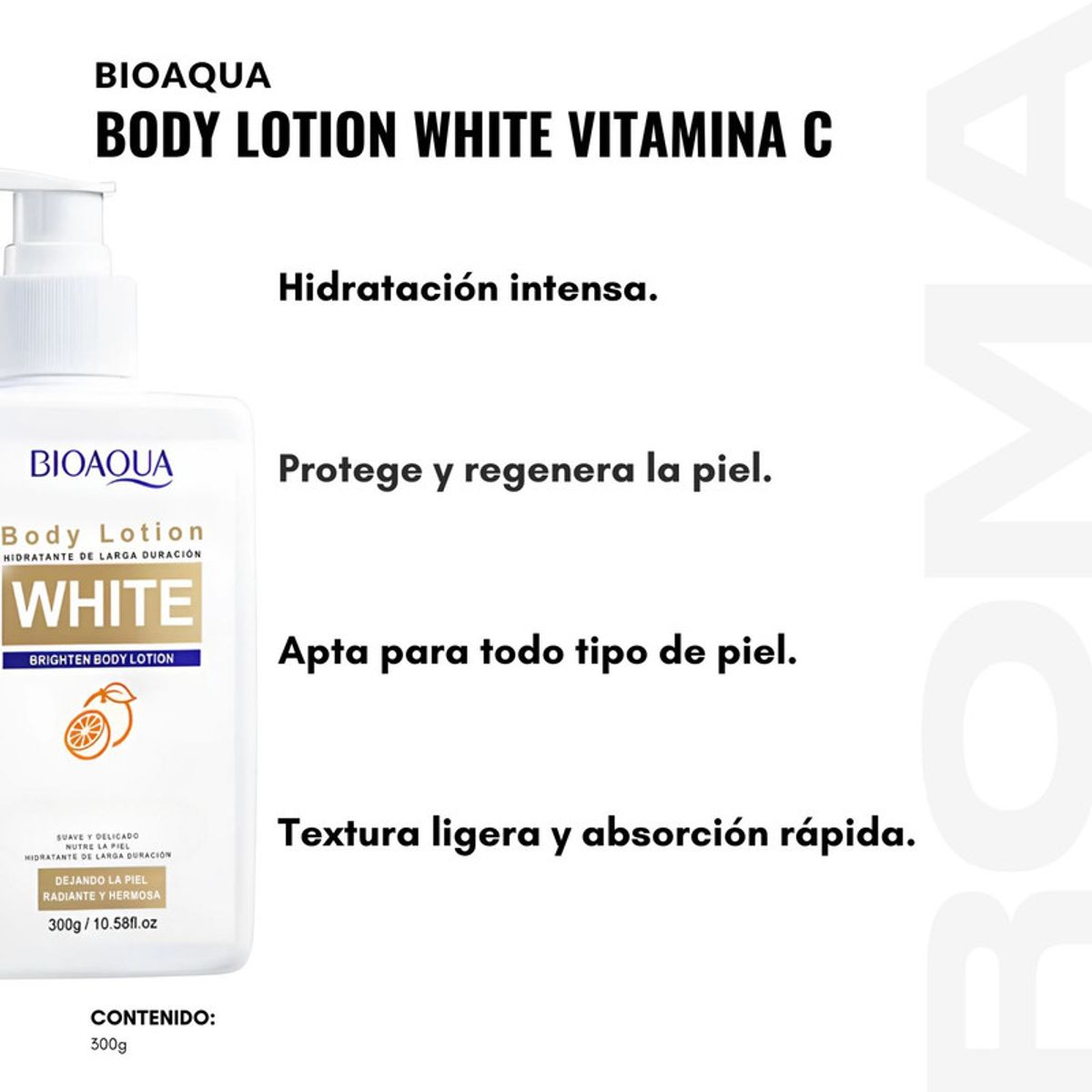 BIOAQUA - PACK 3 LOCIÓN CORPORAL WHITE CON VITAMINA C BIOAQUA 900G