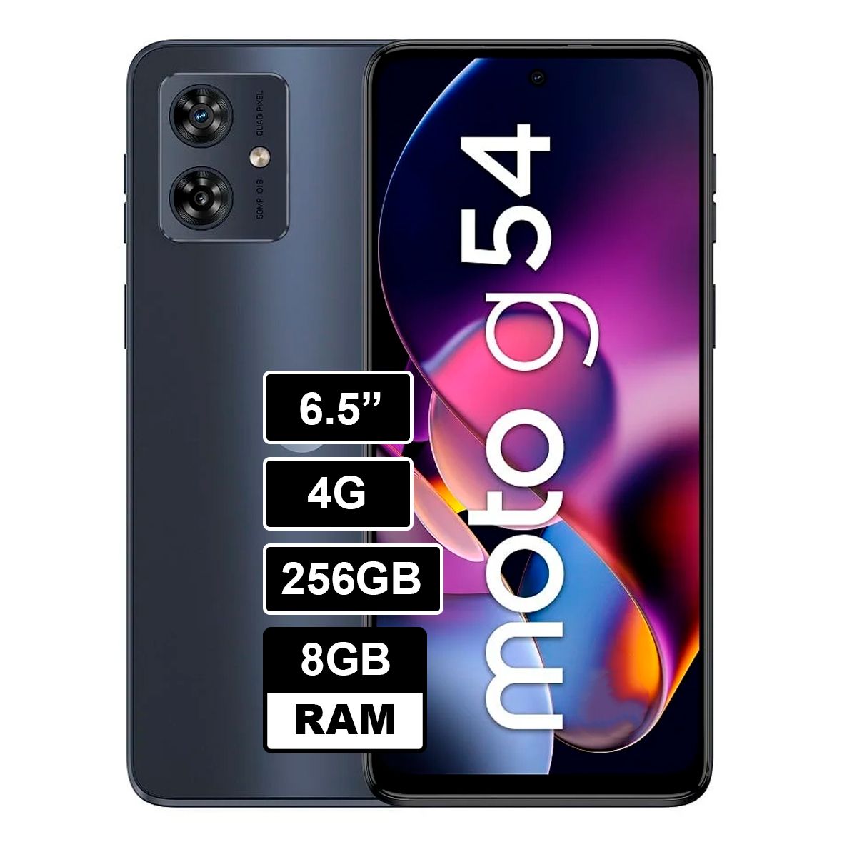 MOTOROLA - Celular Moto G54 8GB RAM 256GB Color Negro Espacial