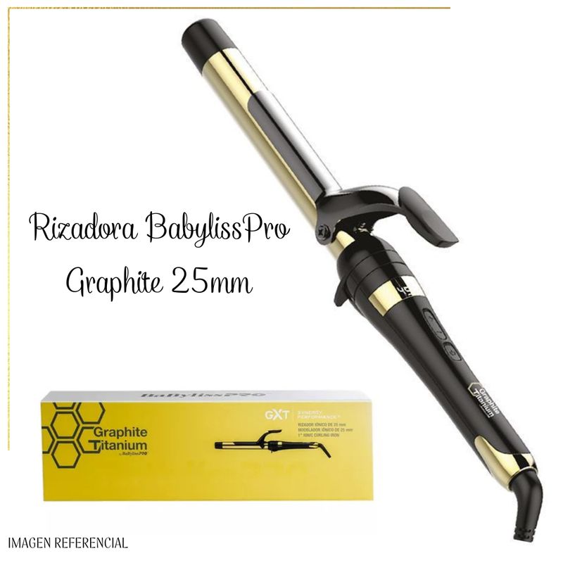 BABYLISS PRO - Rizadora Babyliss Pro Graphite Iónico Titanium 25mm BGT100PE