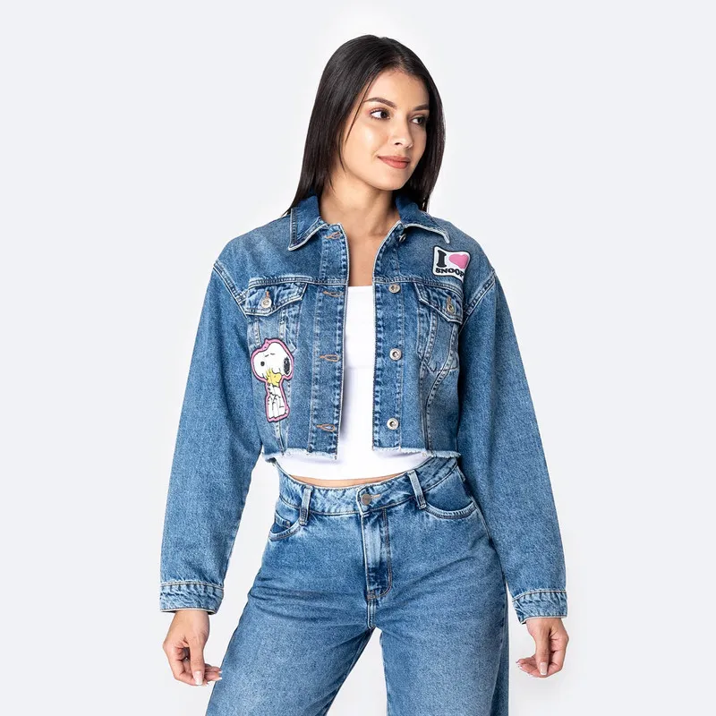 PIONIER - Casaca Denim Mujer Mabel-Snoopy Pionier
