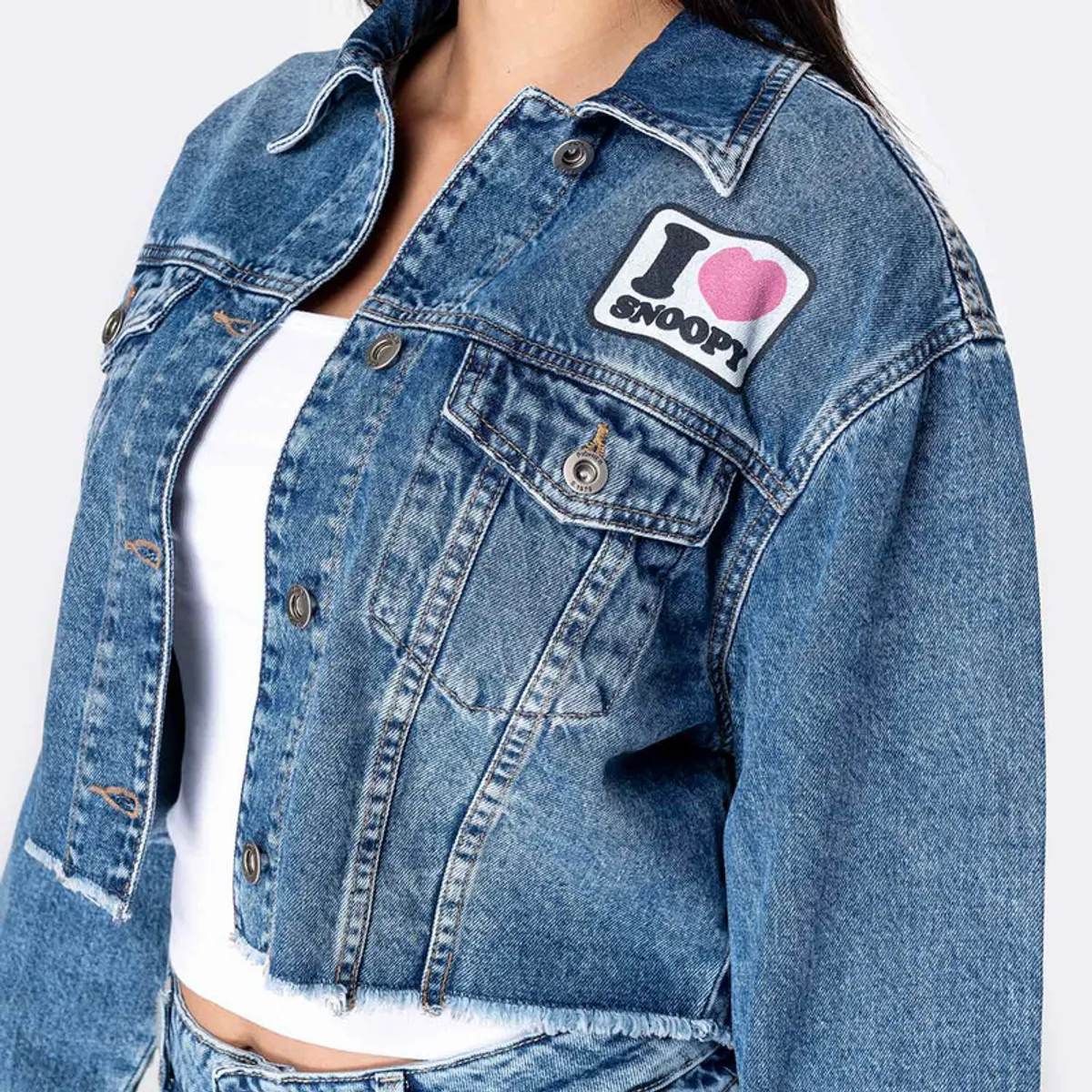 PIONIER - Casaca Denim Mujer Mabel-Snoopy Pionier