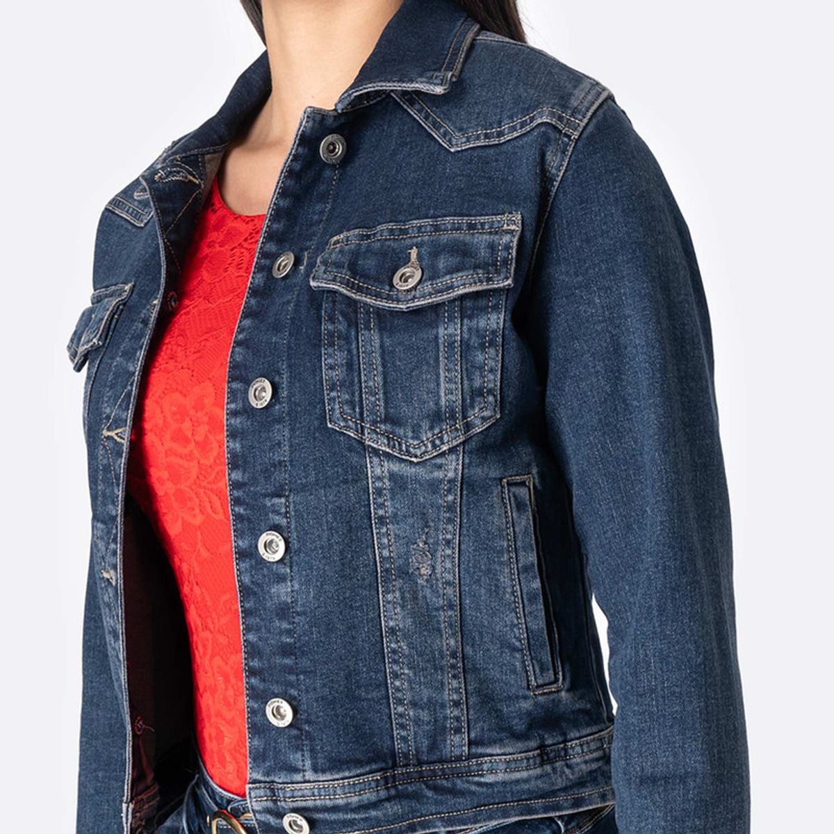 PIONIER - Casaca Denim Stretch Mujer Skarleth Pionier