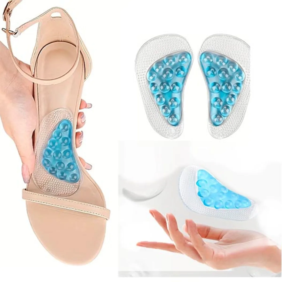 GENERICO - Plantilla almohadilla de gel para arco pie ortopédico