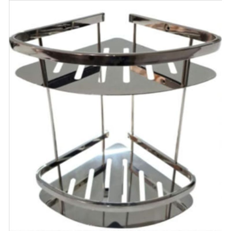 GENERICO - ESQUINERO DE ACERO INOXIDABLE 2 PISOS