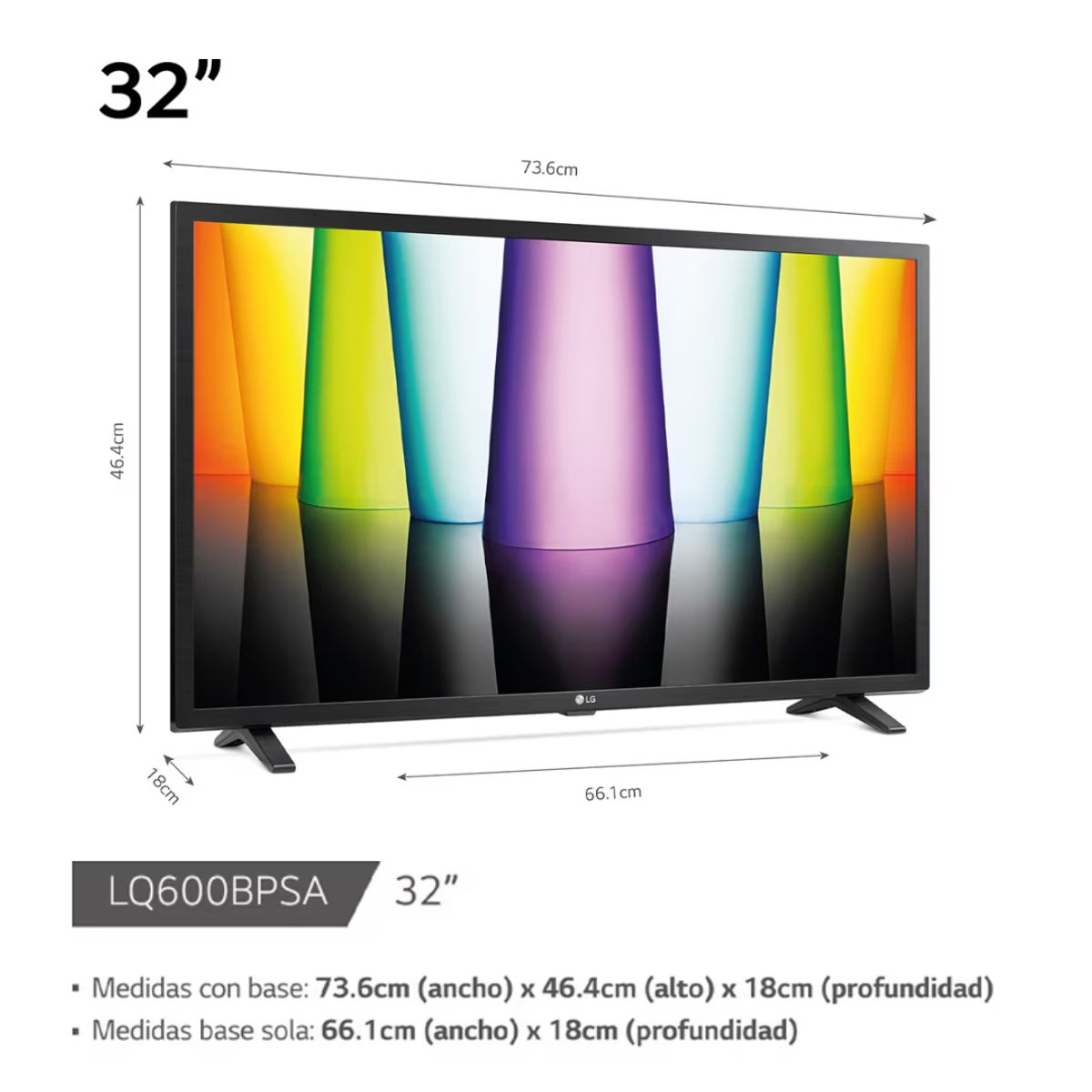 LG - TELEVISOR LG 32 SMART TV WEBOS HUB HD LED - 32LQ600BPSA