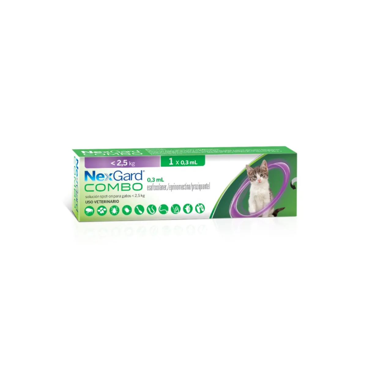 NEXGARD - Antipulgas para gato nexgard combo 0 .8- 2 .5kg x1 Pipeta