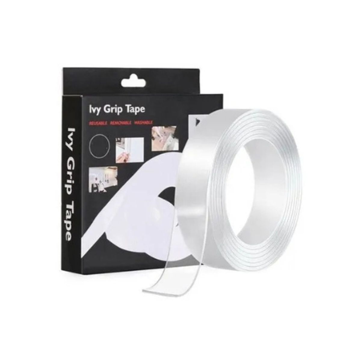 GENERICO - Cinta doble cara multifuncional transparente adhesivo 5m