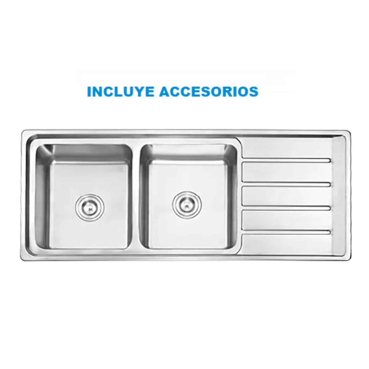 FRATELLI - LAVADERO DE COCINA DOBLE POZA CON ESCURRIDOR SATINADO LP-12050