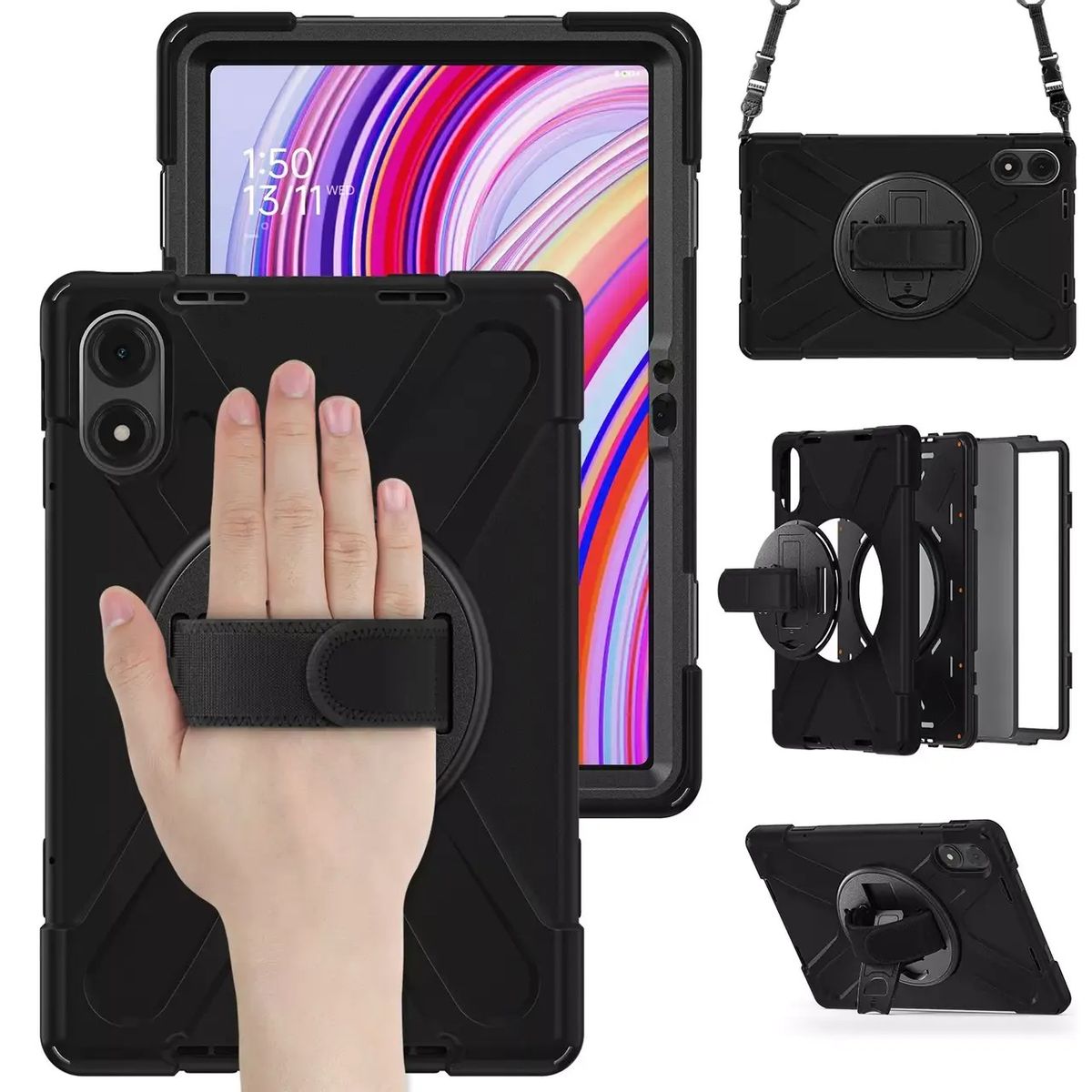 GENERICO - Funda Protector Antigolpe Armor 360° Para Redmi PAD PRO 12 .1" - NEGRO