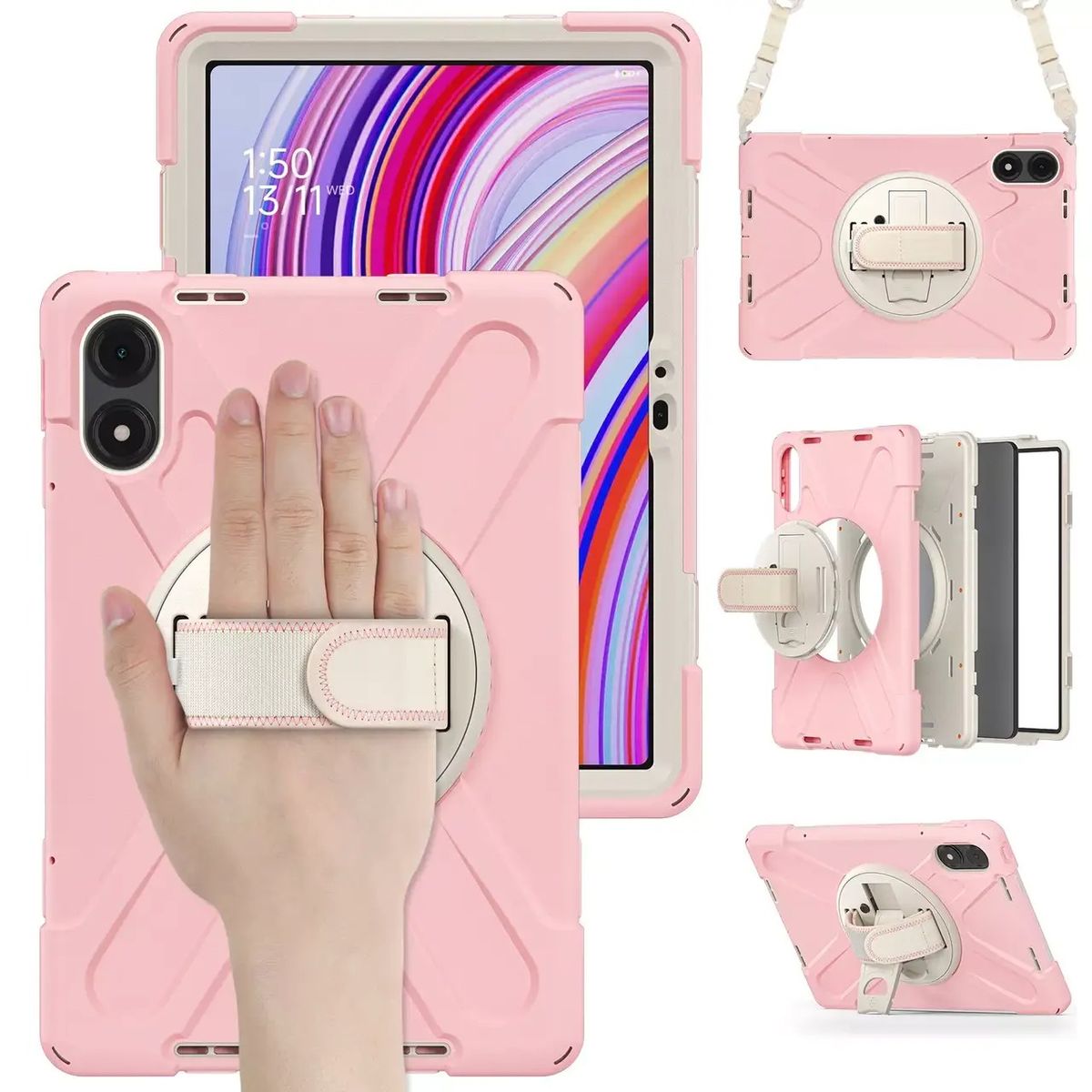 GENERICO - Funda Protector Antigolpe Armor 360° Para Redmi PAD PRO 12 .1" -ROSADO