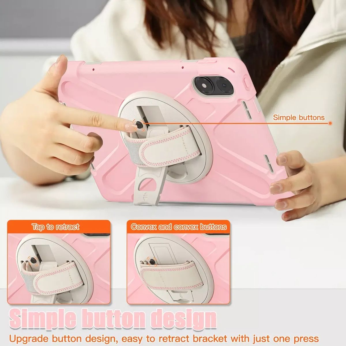 GENERICO - Funda Protector Antigolpe Armor 360° Para Redmi PAD PRO 12 .1" -ROSADO