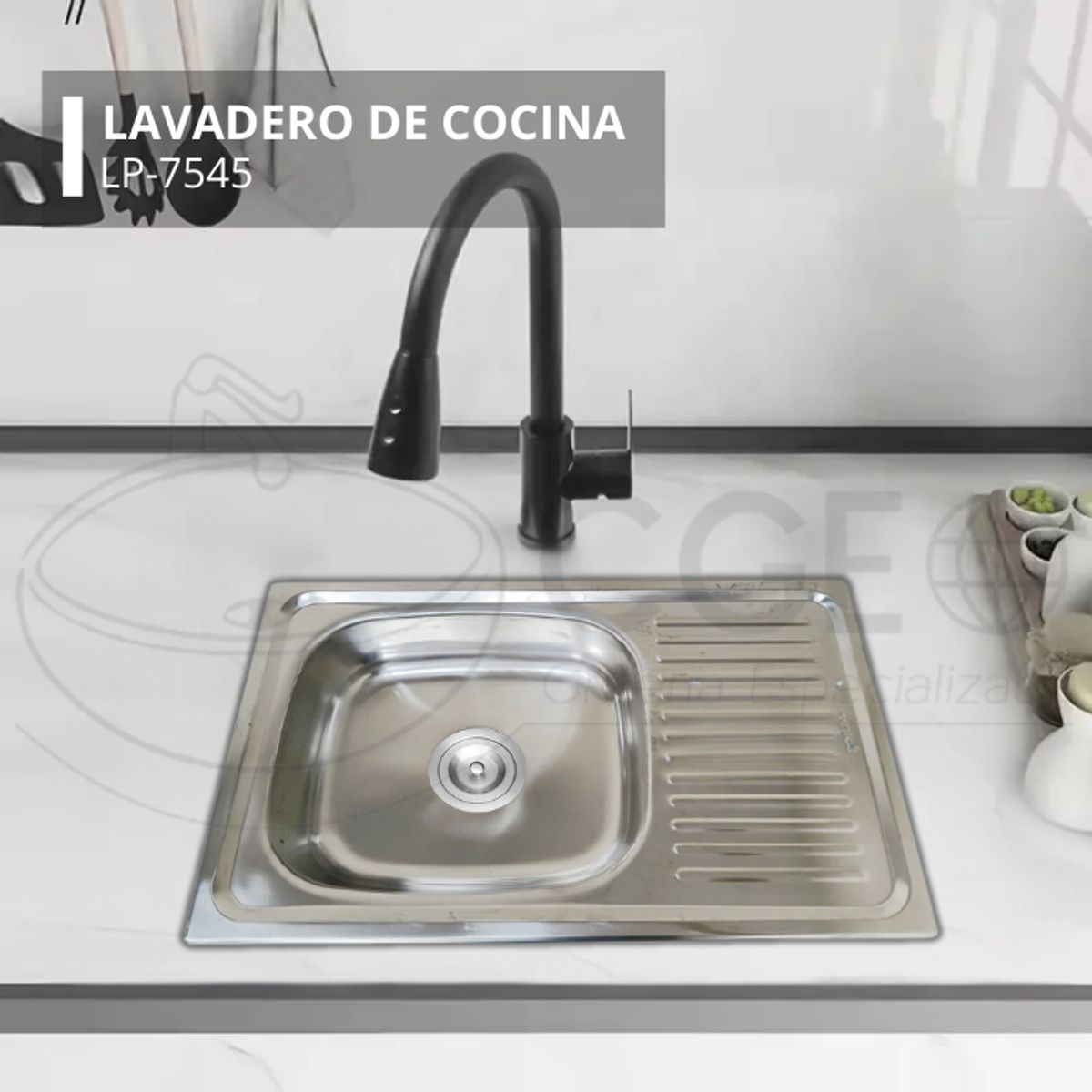 FRATELLI - LAVADERO DE COCINA ACERO CON ESCURRIDERO SATINADO LP-7545