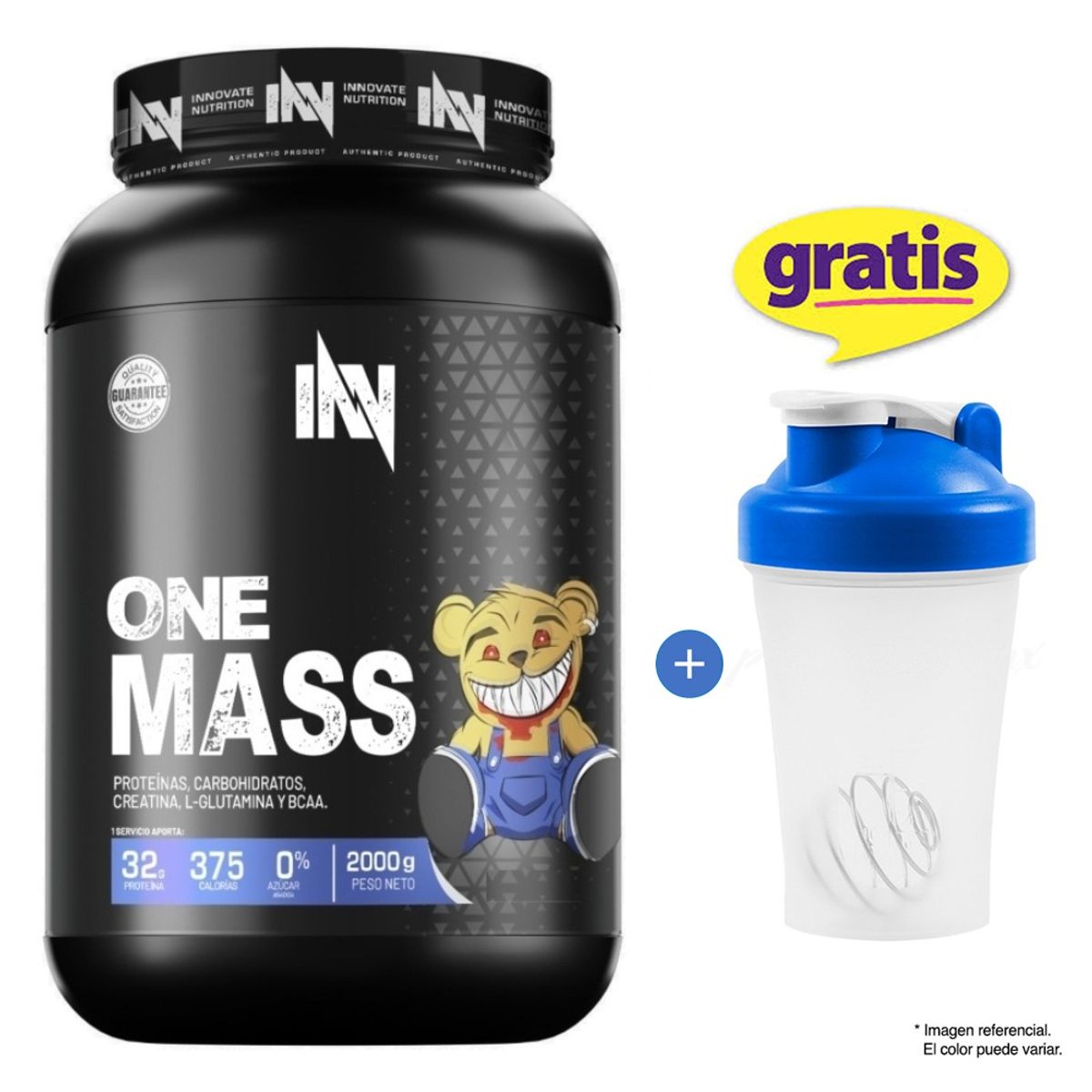 INN INNOVATE NUTRITION - Proteína Suero de Leche INN One Mass 2 kg Vainilla + Shaker