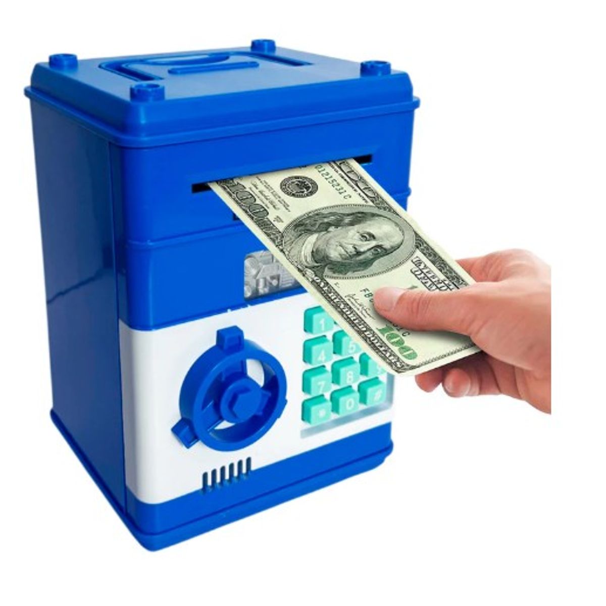 GENERICO - Alcancía caja fuerte tendencia azul