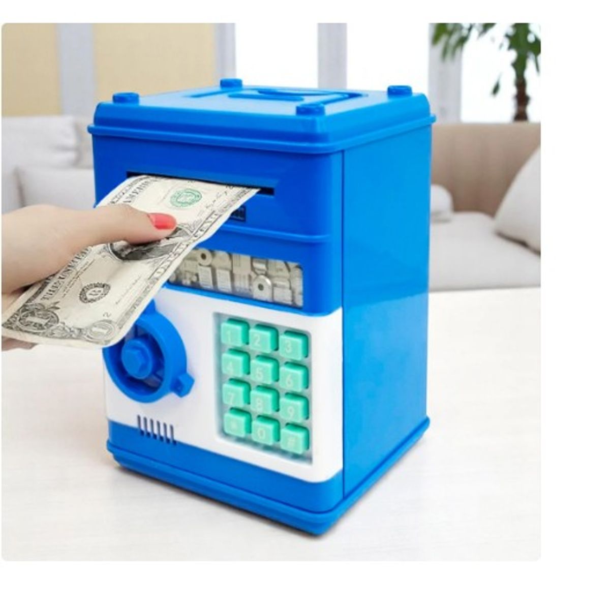 GENERICO - Alcancía caja fuerte tendencia azul
