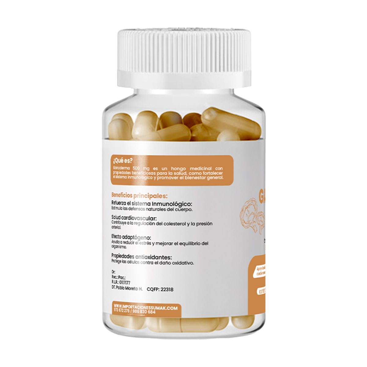 GENERICO - GANODERMA PLUS 500MG DERMO SUMAK + REGALO PASTILLERO