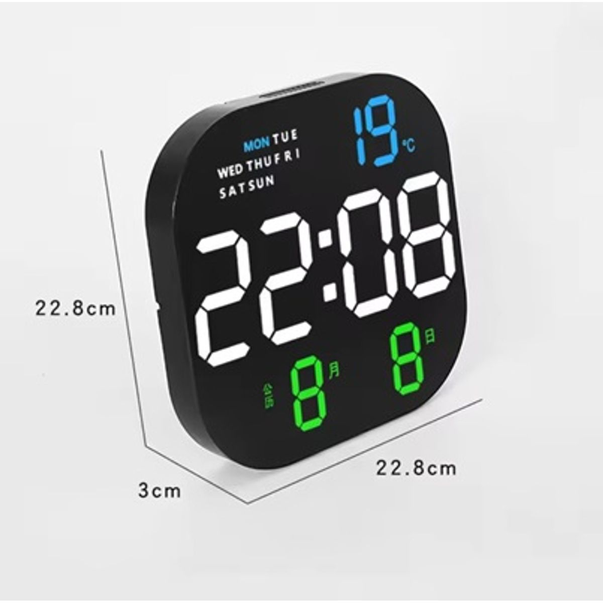 GENERICO - RELOJ LED DIGITAL DE PARED FECHA TEMPERATURA
