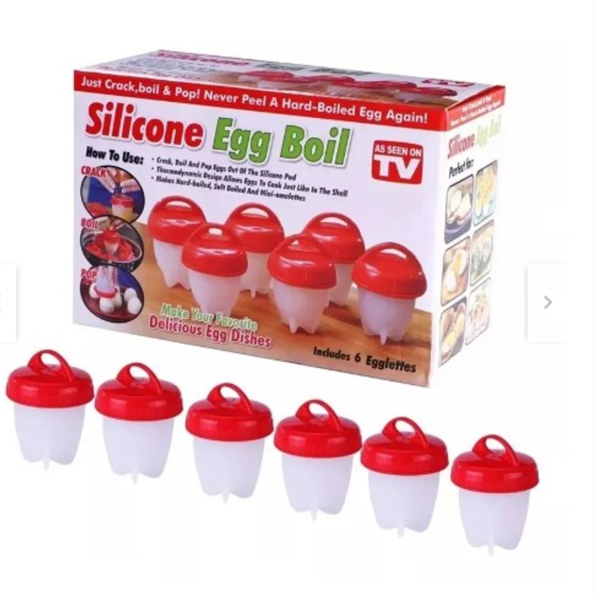 GENERICO - Hervidor De Huevos Silicone Egg Boil 6 Unidades